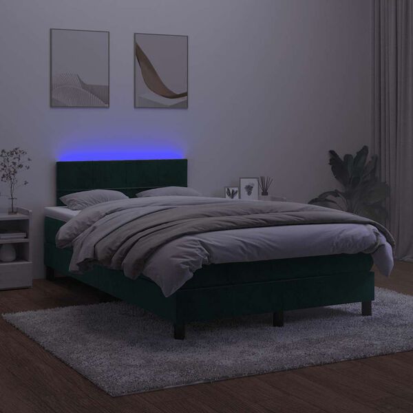 vidaXL &Kappa;&rho;&epsilon;&beta;ά&tau;&iota; Boxspring &mu;&epsilon; &Sigma;&tau;&rho;ώ&mu;&alpha; & LED &Sigma;&kappa;. &Pi;&rho;ά&sigma;&iota;&nu;&omicron; 120x190&epsilon;&kappa; &Beta;&epsilon;&lambda;&omicron;ύ&delta;&omicron;