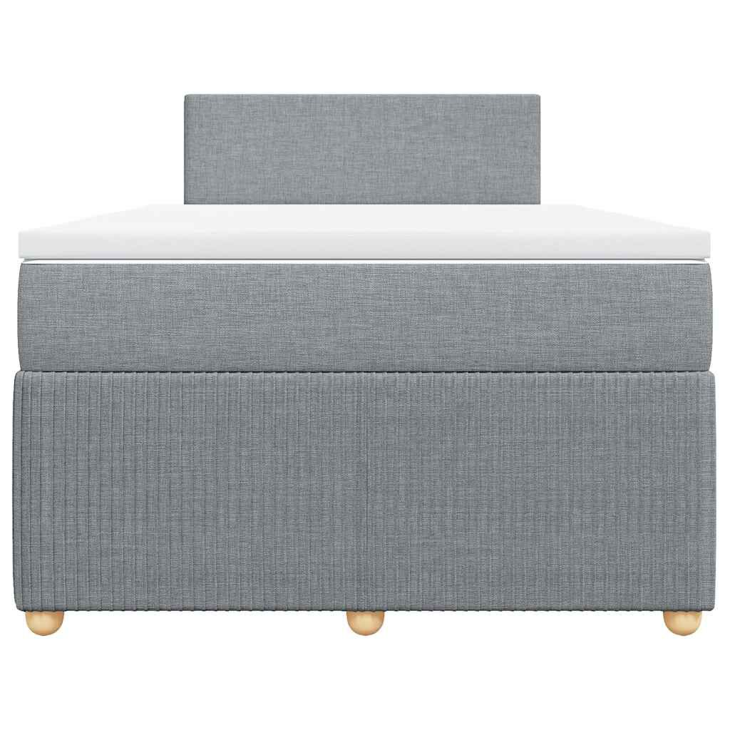 vidaXL Κρεβάτι Boxspring με Στρώμα Ανοιχτό Γκρι 120x190 εκ. Υφασμάτινο