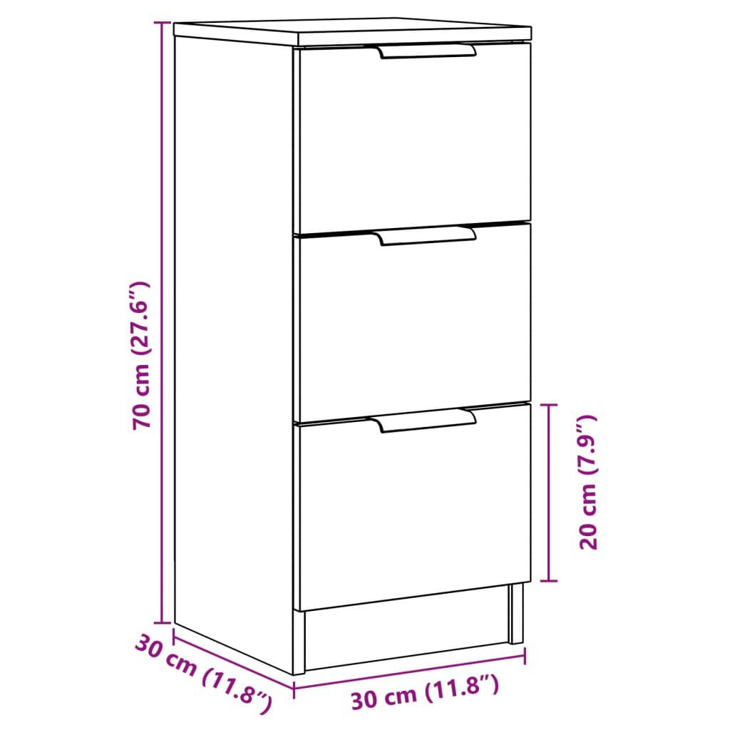 vidaXL Sideboards 2 τεμάχια Artisan Oak 30x30x70cm Κατασκευασμένο ξύλο