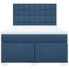 vidaXL Κρεβάτι Boxspring με Στρώμα Μπλε 160x200 εκ. Υφασμάτινο