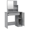 vidaXL Μπουντουάρ με Καθρέφτη Γκρι Sonoma 86,5x35x136 εκ.