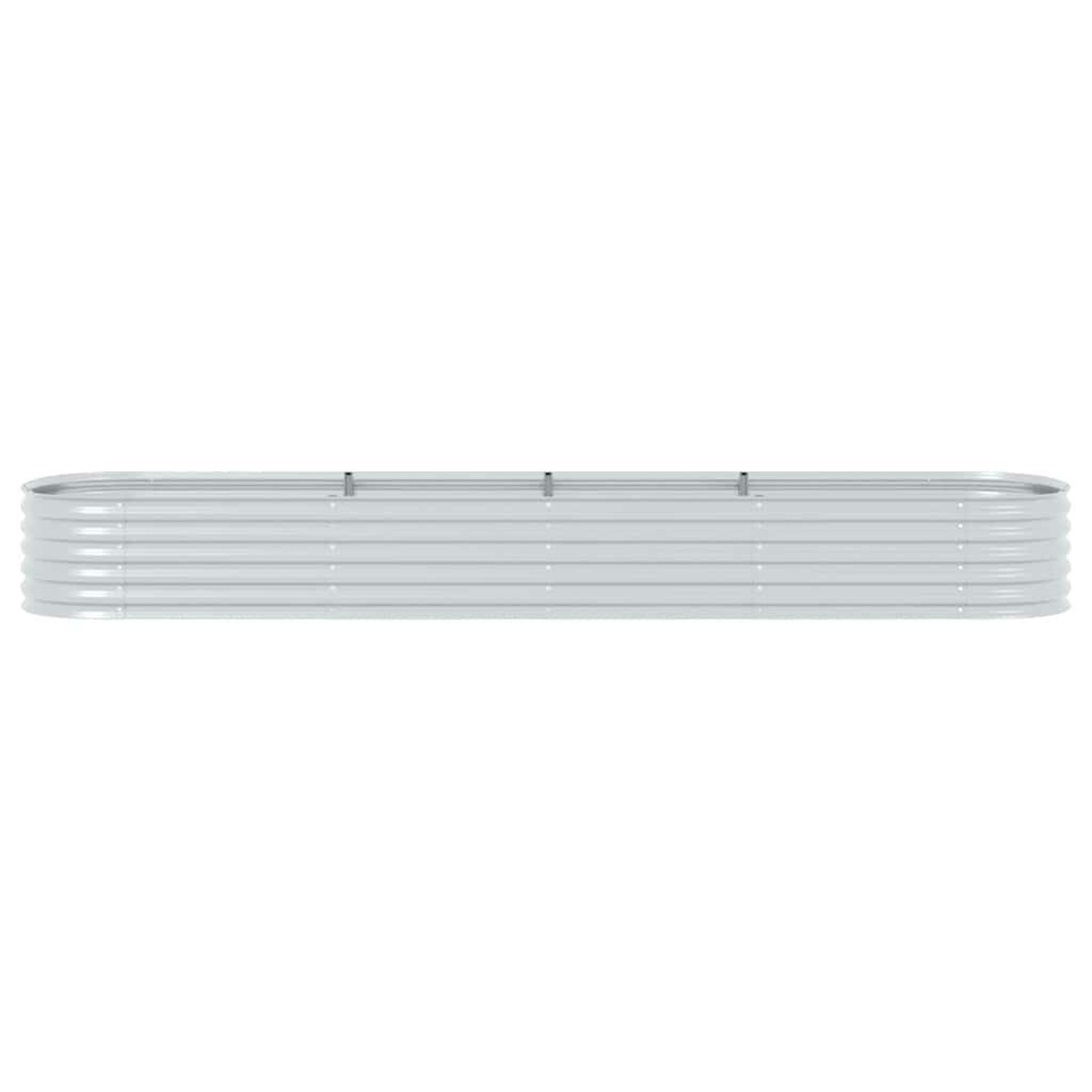 vidaXL Ζαρντινιέρα Υπερυψωμένη Ασημί 400x80x44 εκ. Γαλβανισμ. Χάλυβας