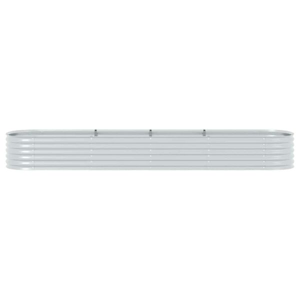 vidaXL Ζαρντινιέρα Υπερυψωμένη Ασημί 400x80x44 εκ. Γαλβανισμ. Χάλυβας