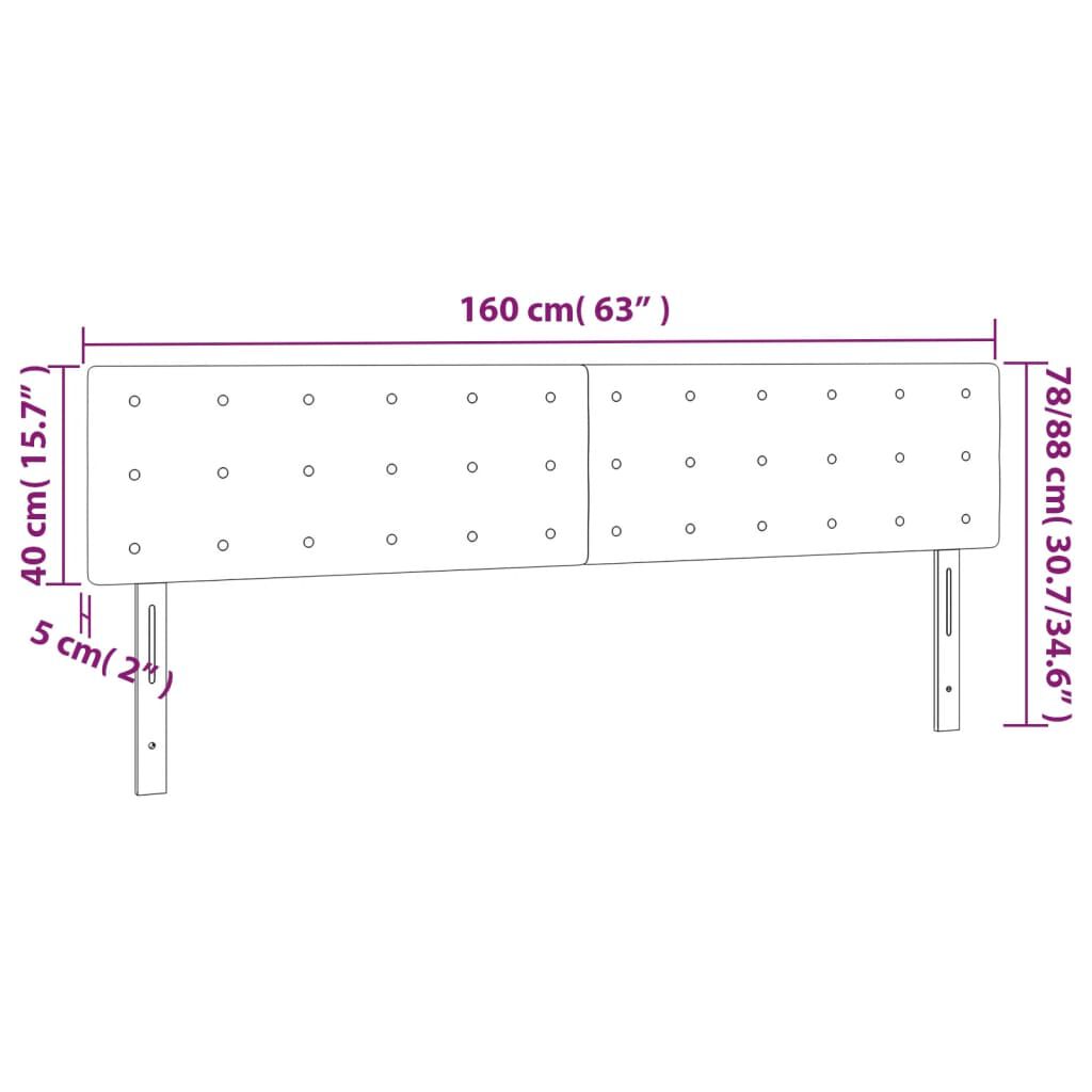 vidaXL Κεφαλάρια Κρεβατιού 2 τεμ. Ροζ 80 x 5 x 78/88 εκ. Βελούδινο