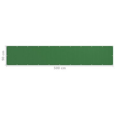 vidaXL Διαχωριστικό Βεράντας Ανοιχτό Πράσινο 90 x 500 εκ. από HDPE