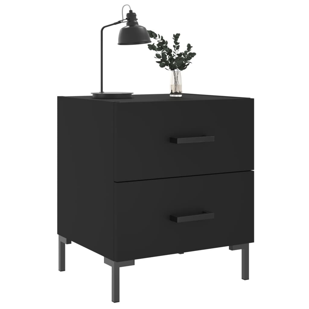 vidaXL Κομοδίνα 2 τεμ. Μαύρα 40 x 35 x 47,5 εκ. από Επεξεργασμένο Ξύλο
