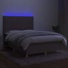 vidaXL &Kappa;&rho;&epsilon;&beta;ά&tau;&iota; Boxspring &mu;&epsilon; &Sigma;&tau;&rho;ώ&mu;&alpha; & LED Taupe 140x200 &epsilon;&kappa;. &Upsilon;&phi;&alpha;&sigma;&mu;ά&tau;&iota;&nu;&omicron;