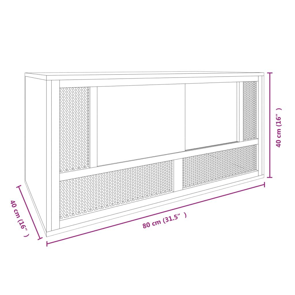 vidaXL Ενυδρείο Ερπετών 80 x 40 x 40 εκ. από Επεξεργασμένο Ξύλο