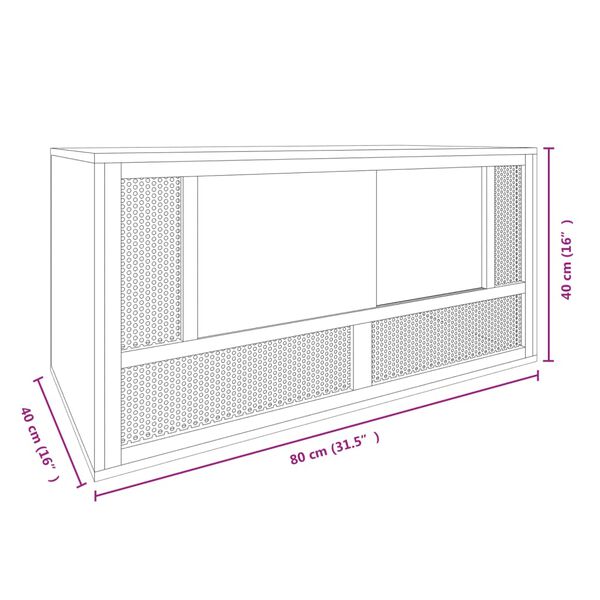 vidaXL Ενυδρείο Ερπετών 80 x 40 x 40 εκ. από Επεξεργασμένο Ξύλο