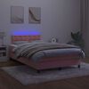 vidaXL &Kappa;&rho;&epsilon;&beta;ά&tau;&iota; Boxspring &mu;&epsilon; &Sigma;&tau;&rho;ώ&mu;&alpha; & LED &Rho;&omicron;&zeta; 120x190 &epsilon;&kappa;. &Beta;&epsilon;&lambda;&omicron;ύ&delta;&iota;&nu;&omicron;
