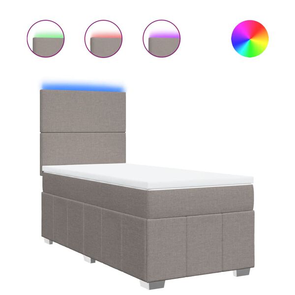 vidaXL &Kappa;&rho;&epsilon;&beta;ά&tau;&iota; Boxspring &mu;&epsilon; &Sigma;&tau;&rho;ώ&mu;&alpha; Taupe 90x190 &epsilon;&kappa;.&Upsilon;&phi;&alpha;&sigma;&mu;ά&tau;&iota;&nu;&omicron;