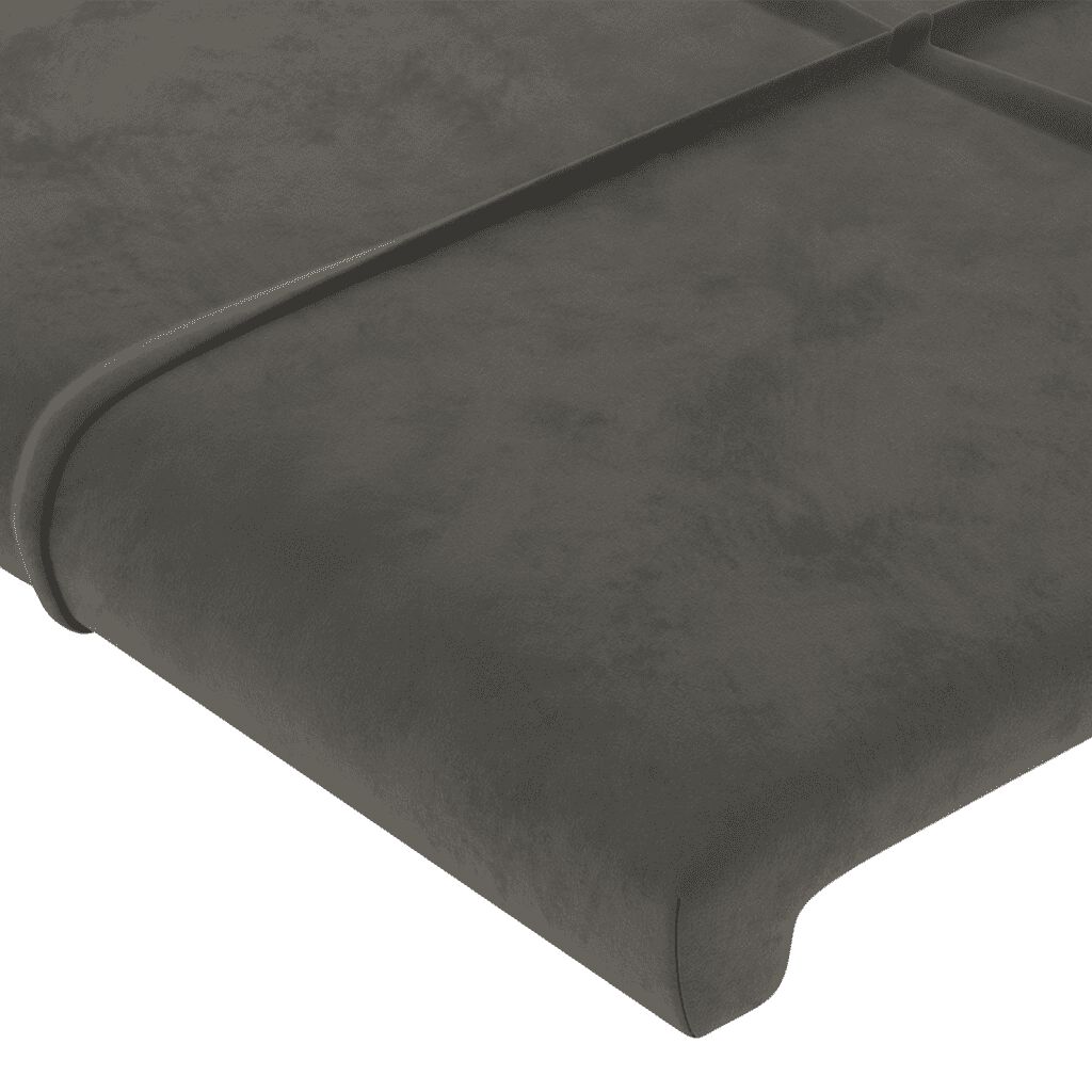 vidaXL Κρεβάτι Boxspring με Στρώμα Σκούρο Γκρι 90x200 εκ. Βελούδινο