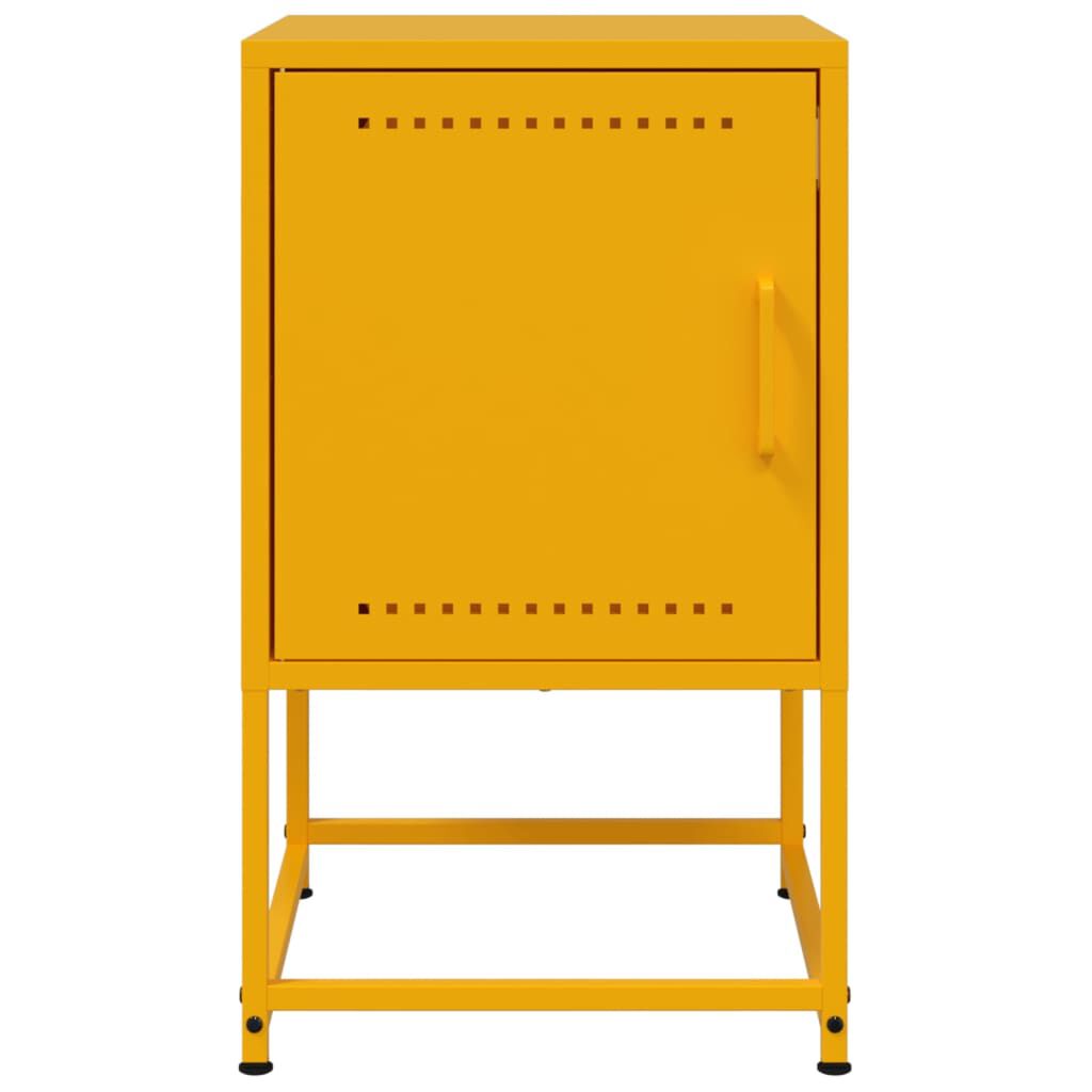 vidaXL Κομοδίνο Μουσταρδί 36x39x60,5 εκ. από Χάλυβα