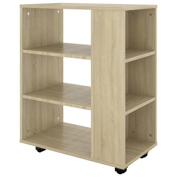 vidaXL Ντουλάπι Τροχήλατο Sonoma Δρυς 60 x 35 x 75 εκ. από Επεξ. Ξύλο