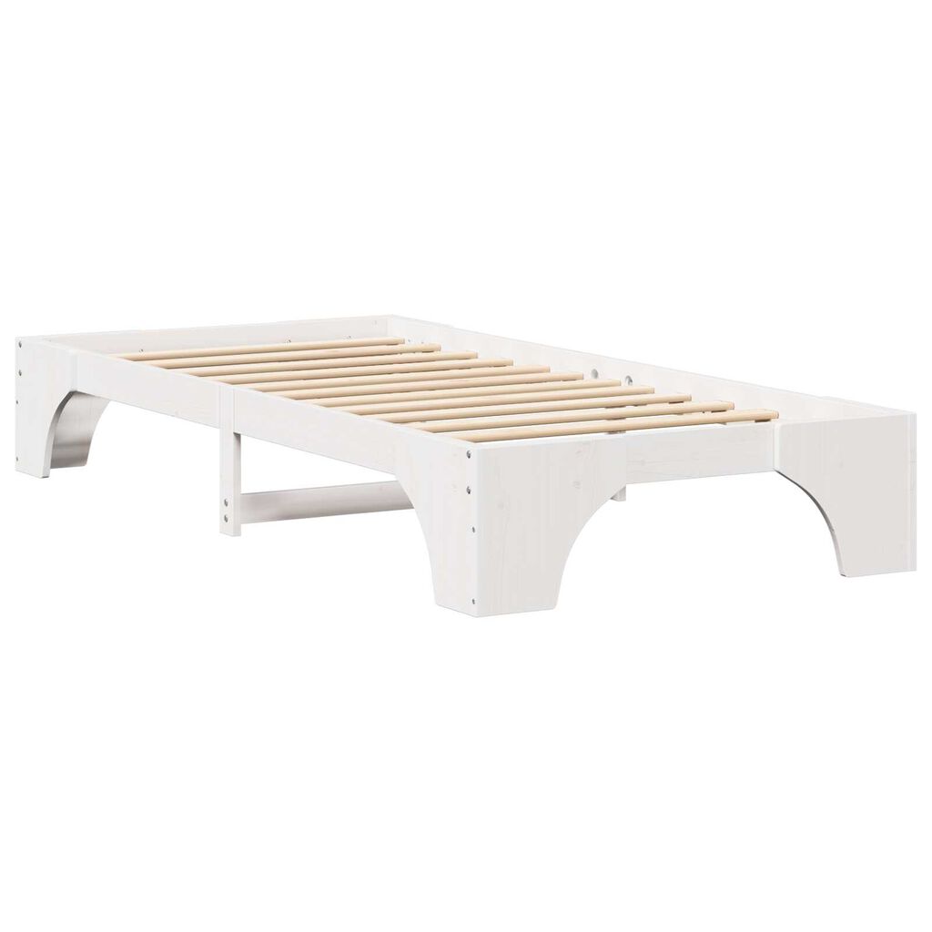 vidaXL Κρεβάτι Λευκό 90x200 cm από Μασίφ Ξύλο Πεύκου