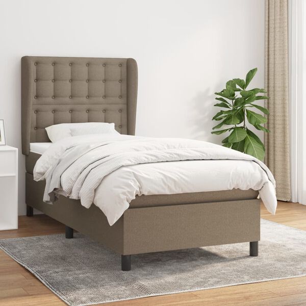 vidaXL &Kappa;&rho;&epsilon;&beta;ά&tau;&iota; Boxspring &mu;&epsilon; &Sigma;&tau;&rho;ώ&mu;&alpha; Taupe 80x200 &epsilon;&kappa;. &Upsilon;&phi;&alpha;&sigma;&mu;ά&tau;&iota;&nu;&omicron;