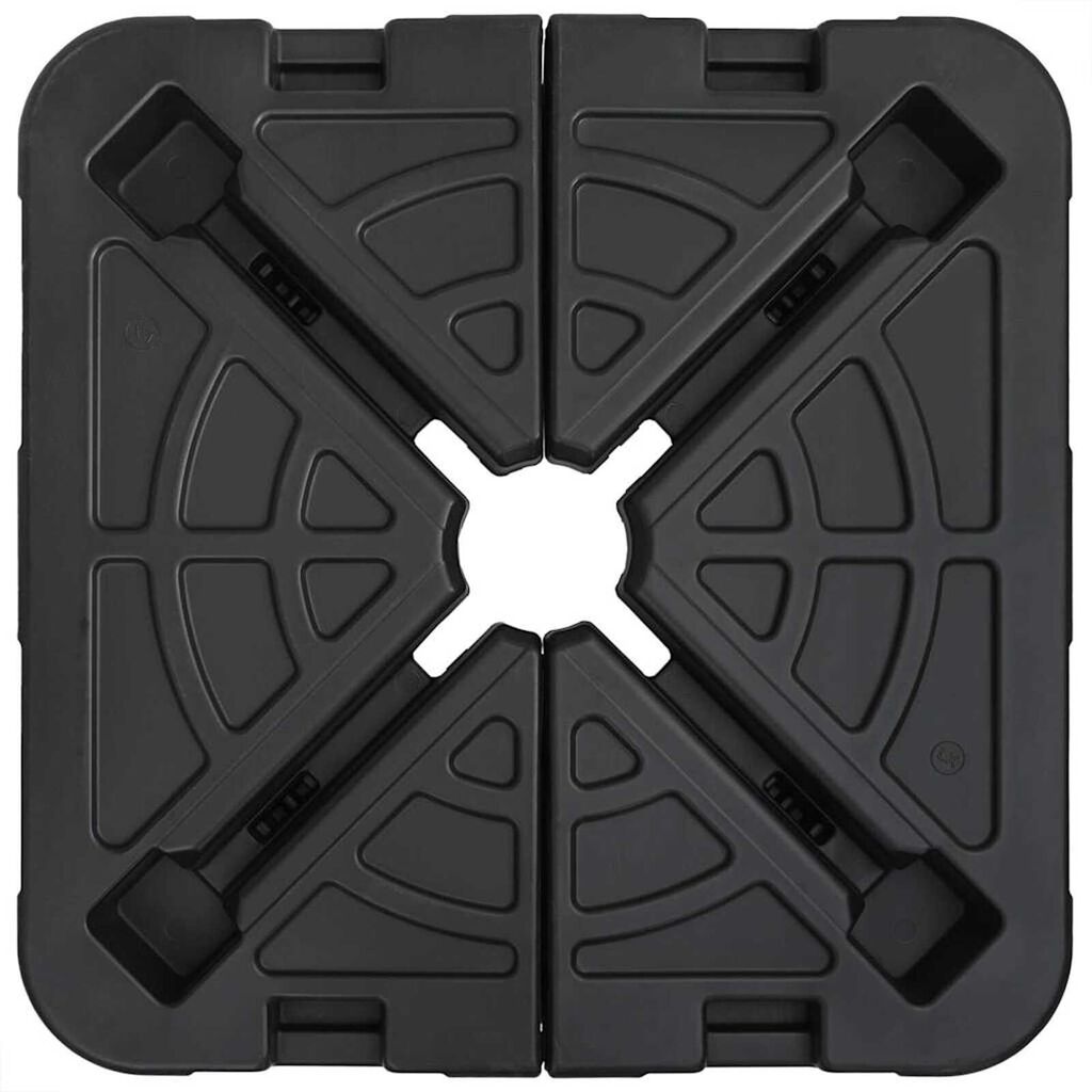vidaXL Σετ Βάσης Ομπρέλας 2 pcs Μαύρο 88.5 x 88.5 x 12 εκ. Πλαστικό