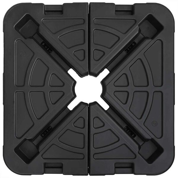vidaXL Σετ Βάσης Ομπρέλας 2 pcs Μαύρο 88.5 x 88.5 x 12 εκ. Πλαστικό