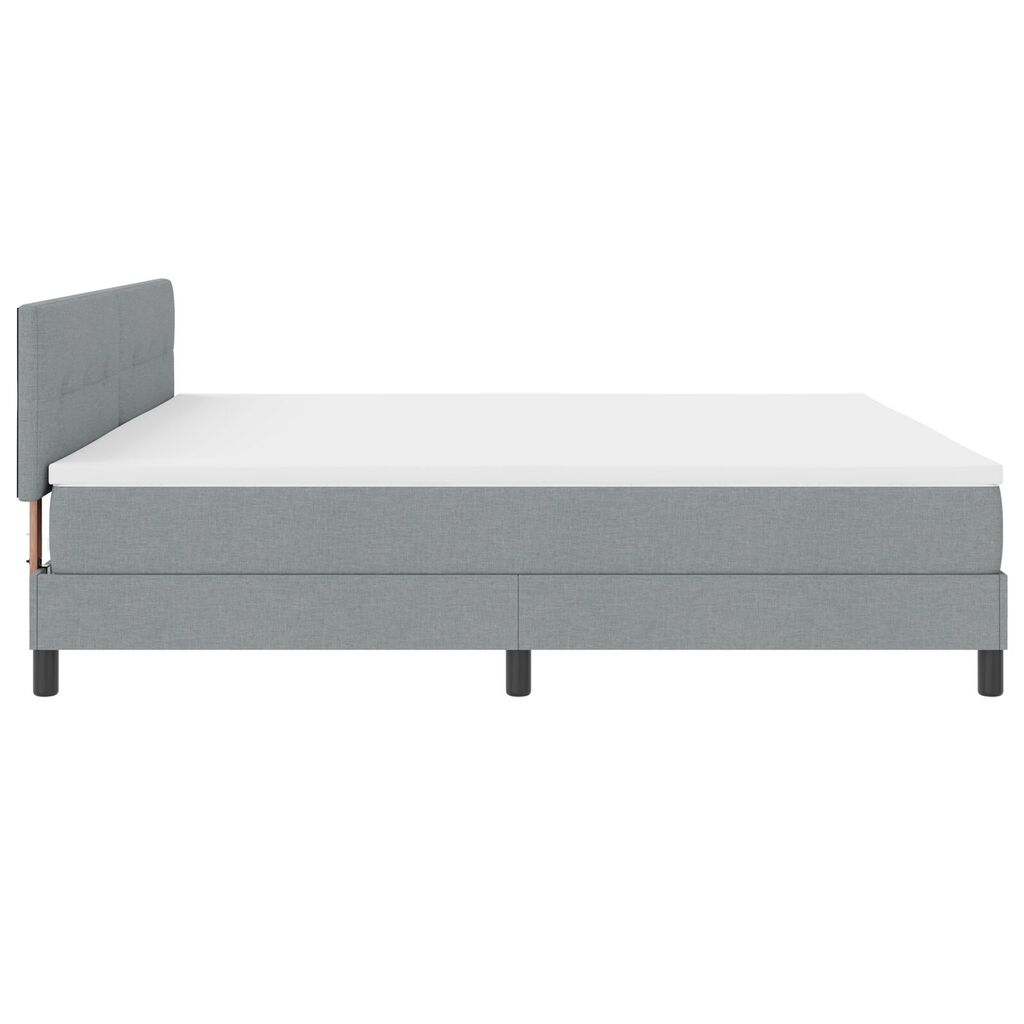 vidaXL Κρεβάτι Box Spring με Στρώμα & LED Φως Γκρι 200x200 εκ. Υφάσματος