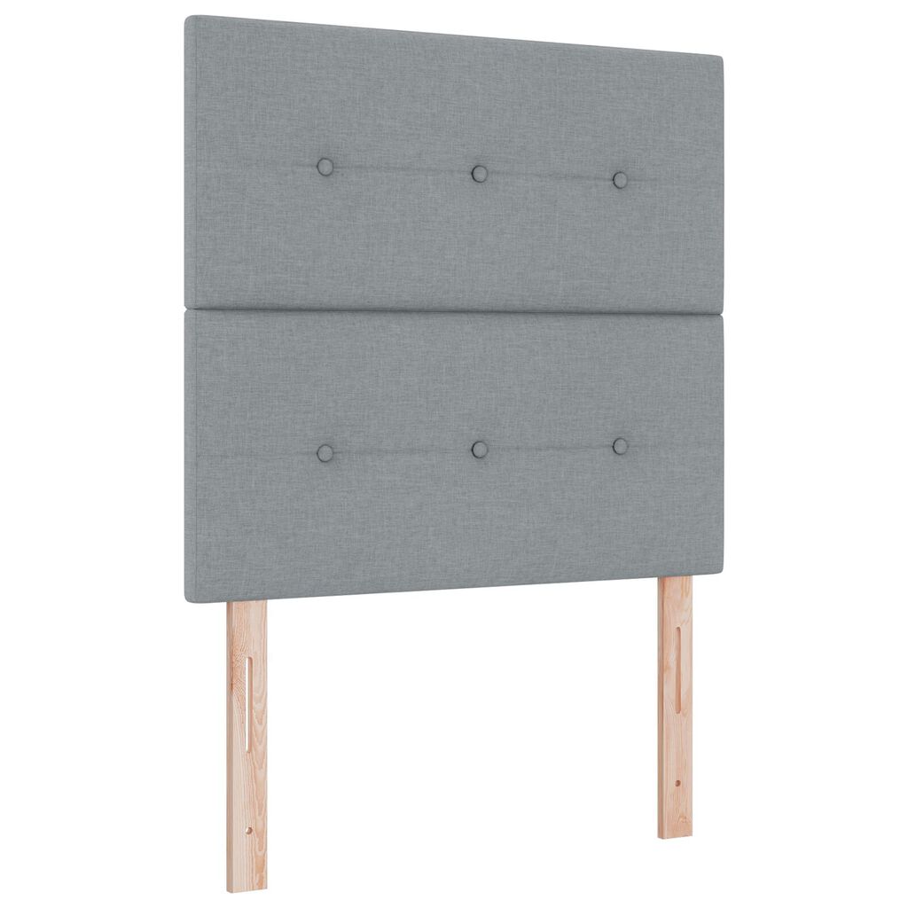 vidaXL Κρεβάτι Box Spring με Στρώμα Ανοιχτό Γκρι 90x200 εκ Ύφασμα