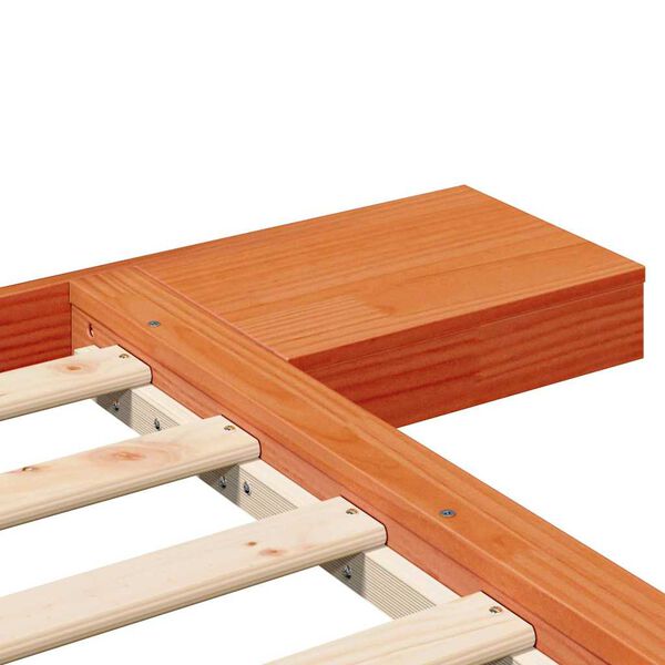 vidaXL Σκελετός Κρεβατιού Καφέ 135 x 190 cm ξύλο