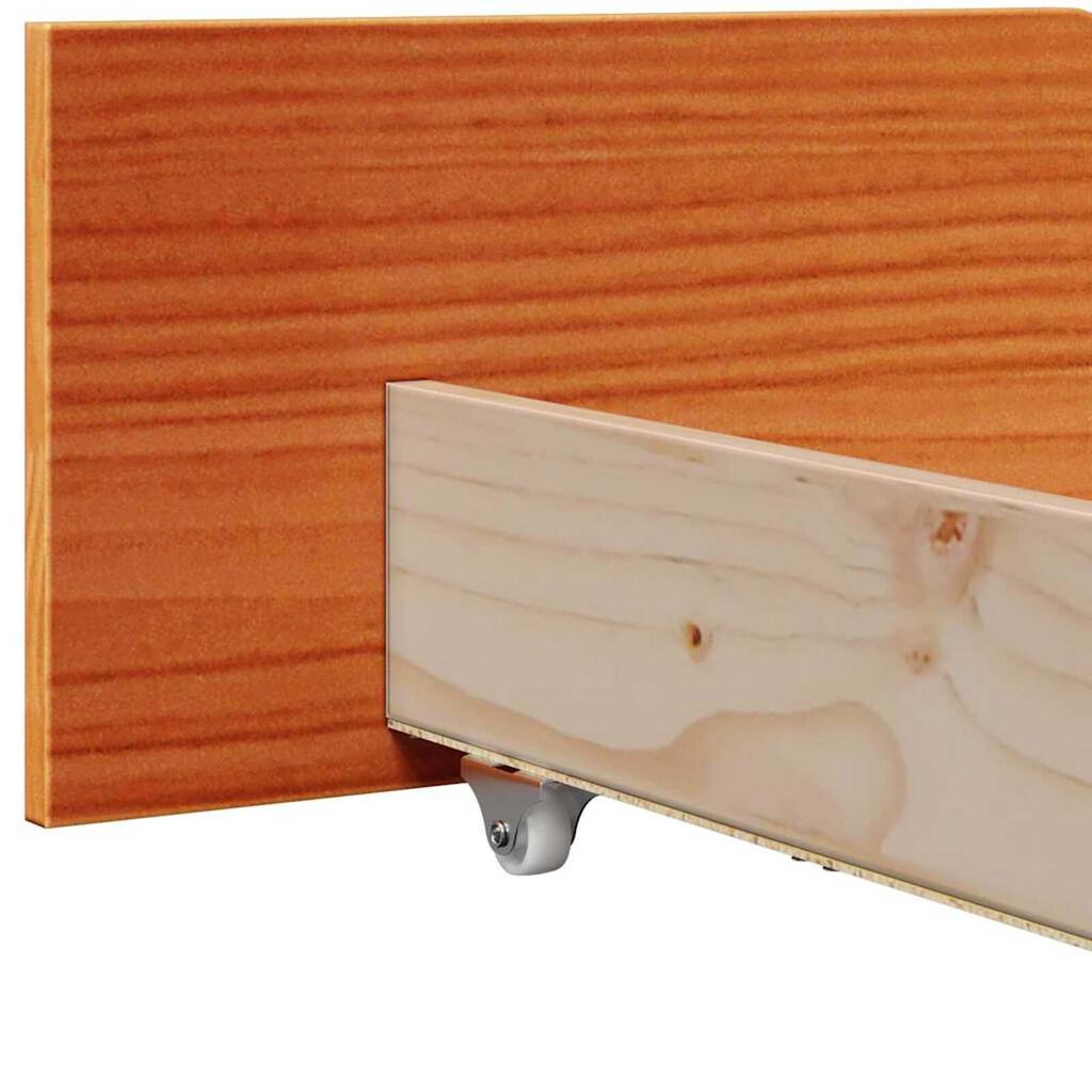 vidaXL Σκελετός Κρεβατιού Καφέ κεριού 75 x 190 cm Μασίφ ξύλο πεύκου