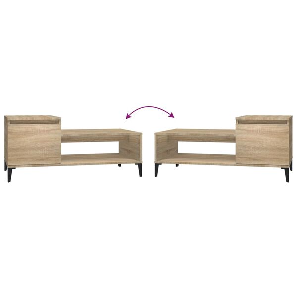 vidaXL Τραπεζάκι Σαλονιού Sonoma Δρυς 100x50x45 εκ. Επεξεργασμένο Ξύλο