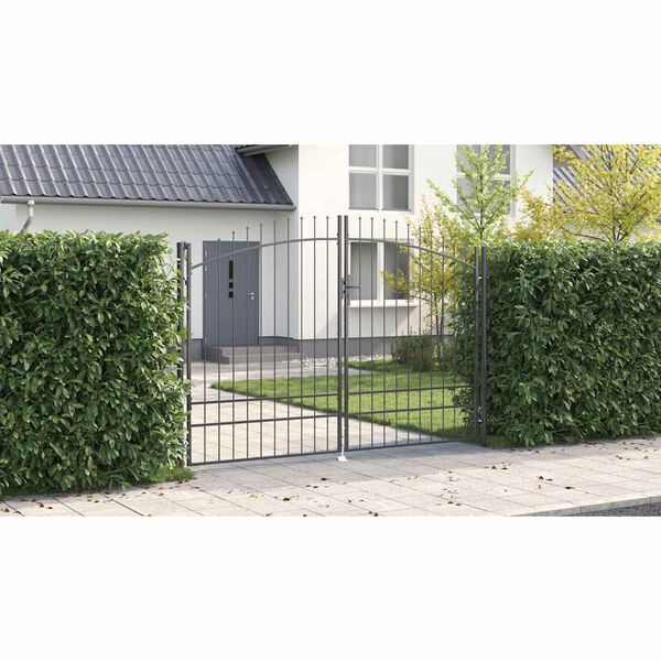 vidaXL Πύλη Κήπου με κλειδαριά Γκρι 200 x 300 cm Ατσάλι