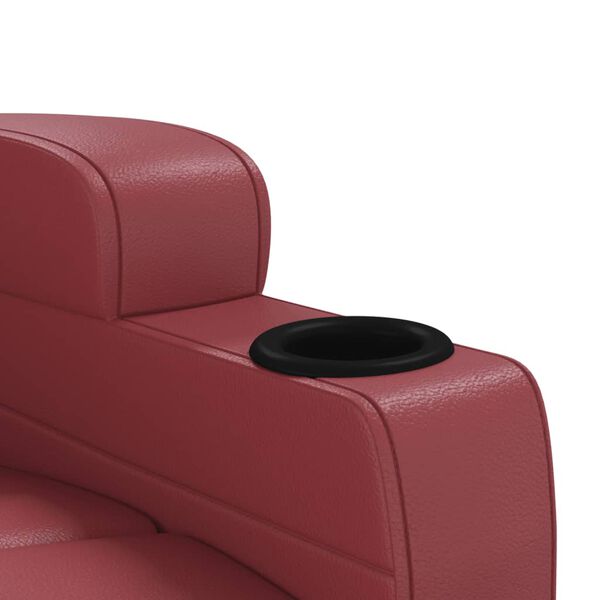 vidaXL Πολυθρόνα Μασάζ Μπορντό από Συνθετικό Δέρμα