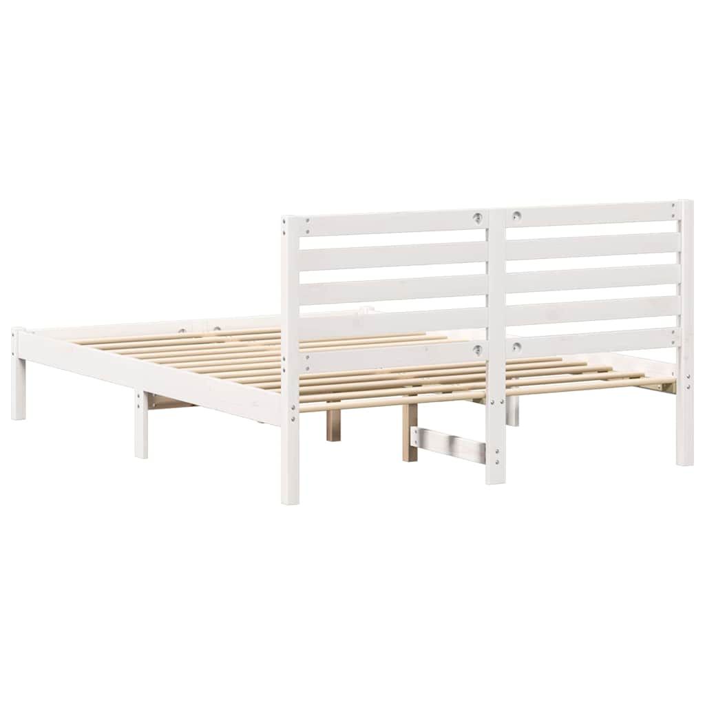 vidaXL Σκελετός Κρεβατιού Λευκό 120 x 200 cm Μασίφ ξύλο πεύκου