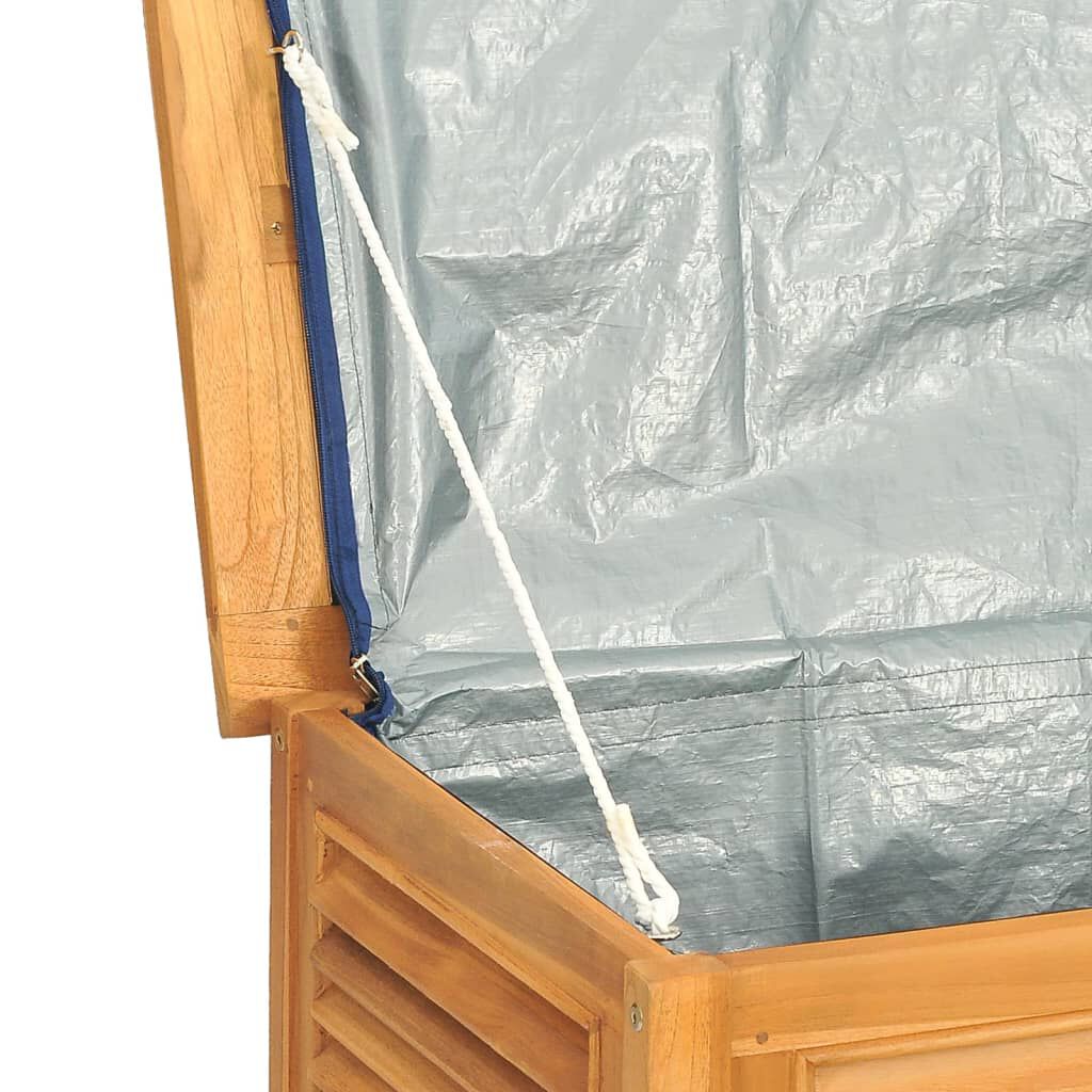 vidaXL Μπαούλο Αποθήκευσης Κήπου με Τσάντα 90x50x58 εκ Μασίφ Ξύλο Teak