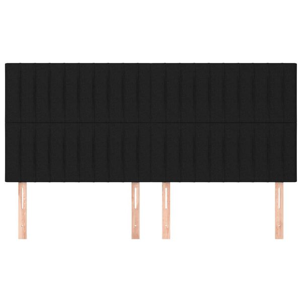 vidaXL Κεφαλάρια Κρεβατιού 4 τεμ. Μαύρο 90x5x78/88 εκ. Υφασμάτινο