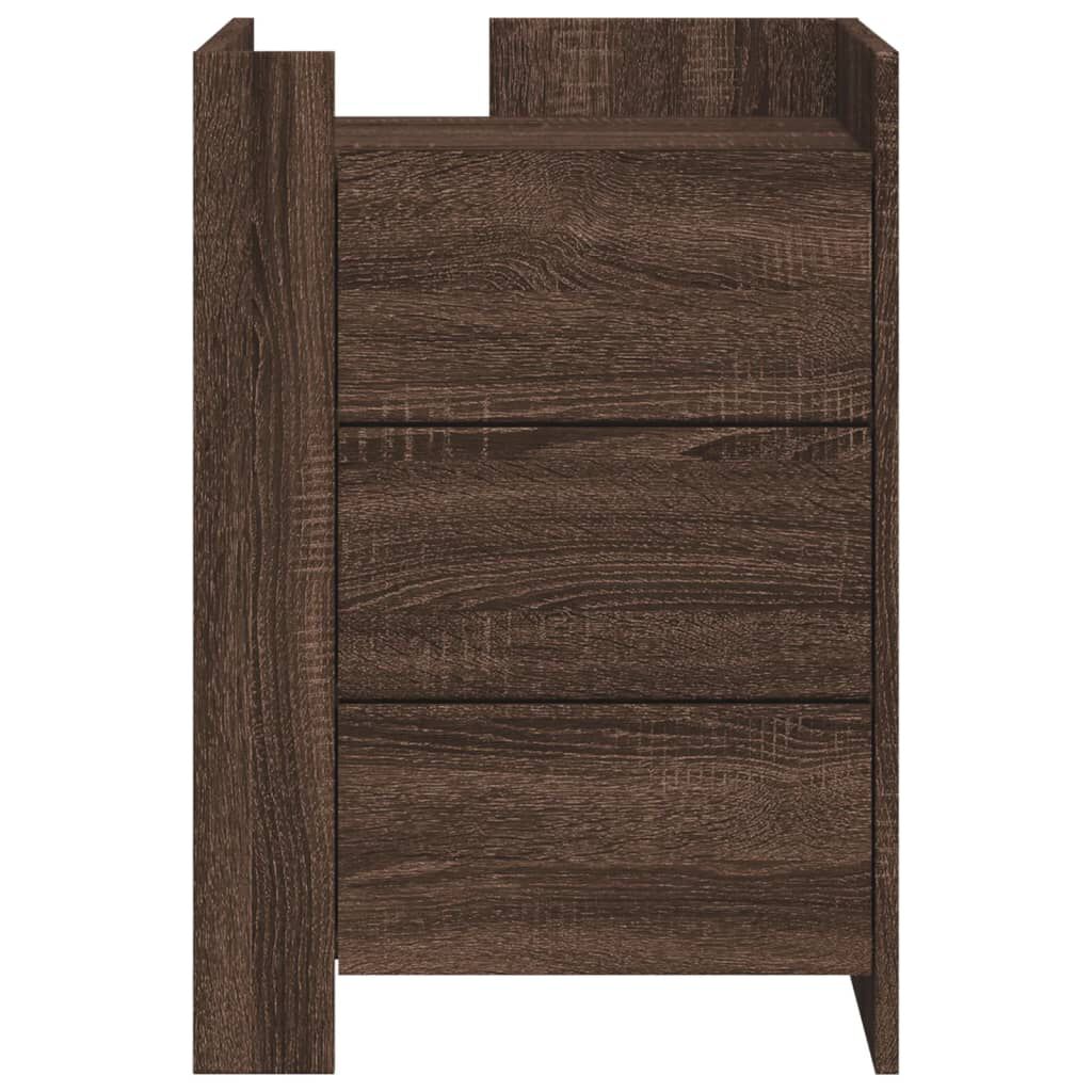 vidaXL Κομοδίνο Καφέ Δρυς 45x50x65 εκ. από Επεξεργασμένο Ξύλο