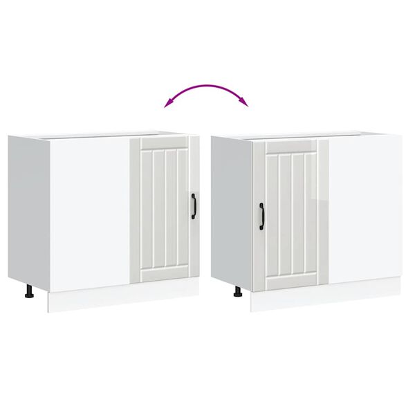 vidaXL Κάτω ντουλάπι κουζίνας "Lucca" High Gloss White
