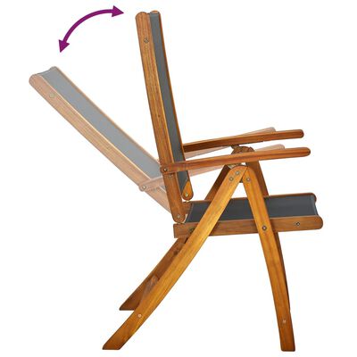 vidaXL Καρέκλες Πτυσσόμενες 4 τεμ. από Μασίφ Ξύλο Ακακίας/Τεξτιλίνη