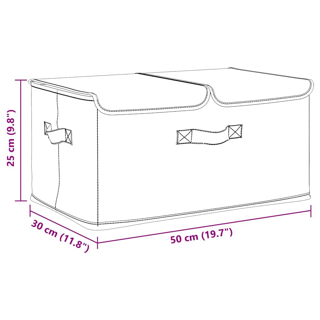 vidaXL Κουτί Αποθήκευσης Κρεμ 50 x 30 x 25 εκ. Υφασμάτινο
