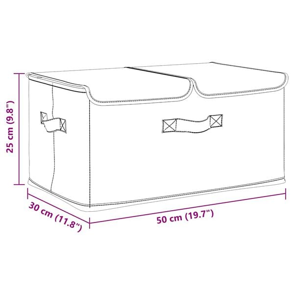 vidaXL Κουτί Αποθήκευσης Κρεμ 50 x 30 x 25 εκ. Υφασμάτινο