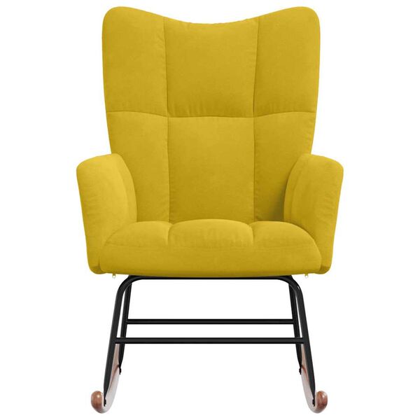 vidaXL Πολυθρόνα Κουνιστή Κίτρινη Μουσταρδί Βελούδινη