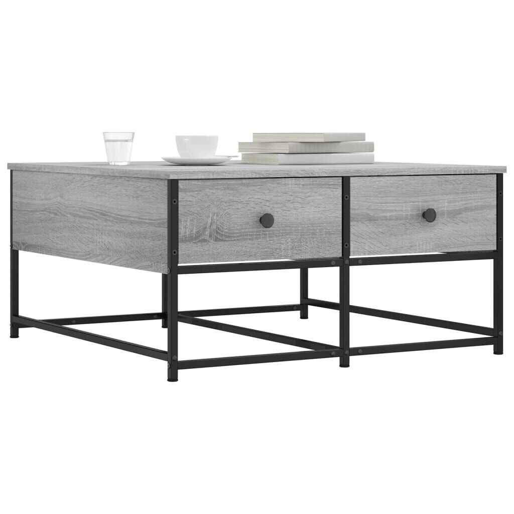 vidaXL Τραπεζάκι Σαλονιού Γκρι Sonoma 80x80x40 εκ. Επεξεργασμένο Ξύλο