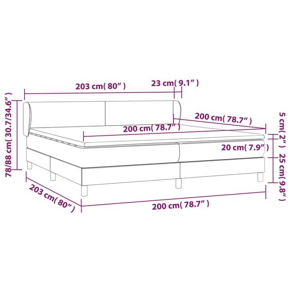 vidaXL Κρεβάτι Boxspring με Στρώμα Σκούρο Μπλε 200x200 εκ. Βελούδινο
