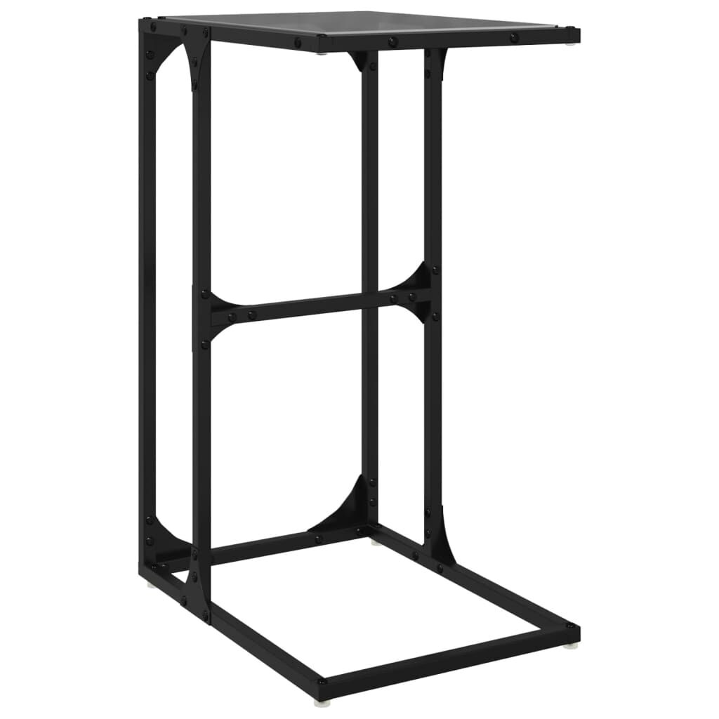 vidaXL Βοηθητικό Τραπέζι με Μαύρο Γυαλί 40x30x61,5 εκ. Ατσάλι