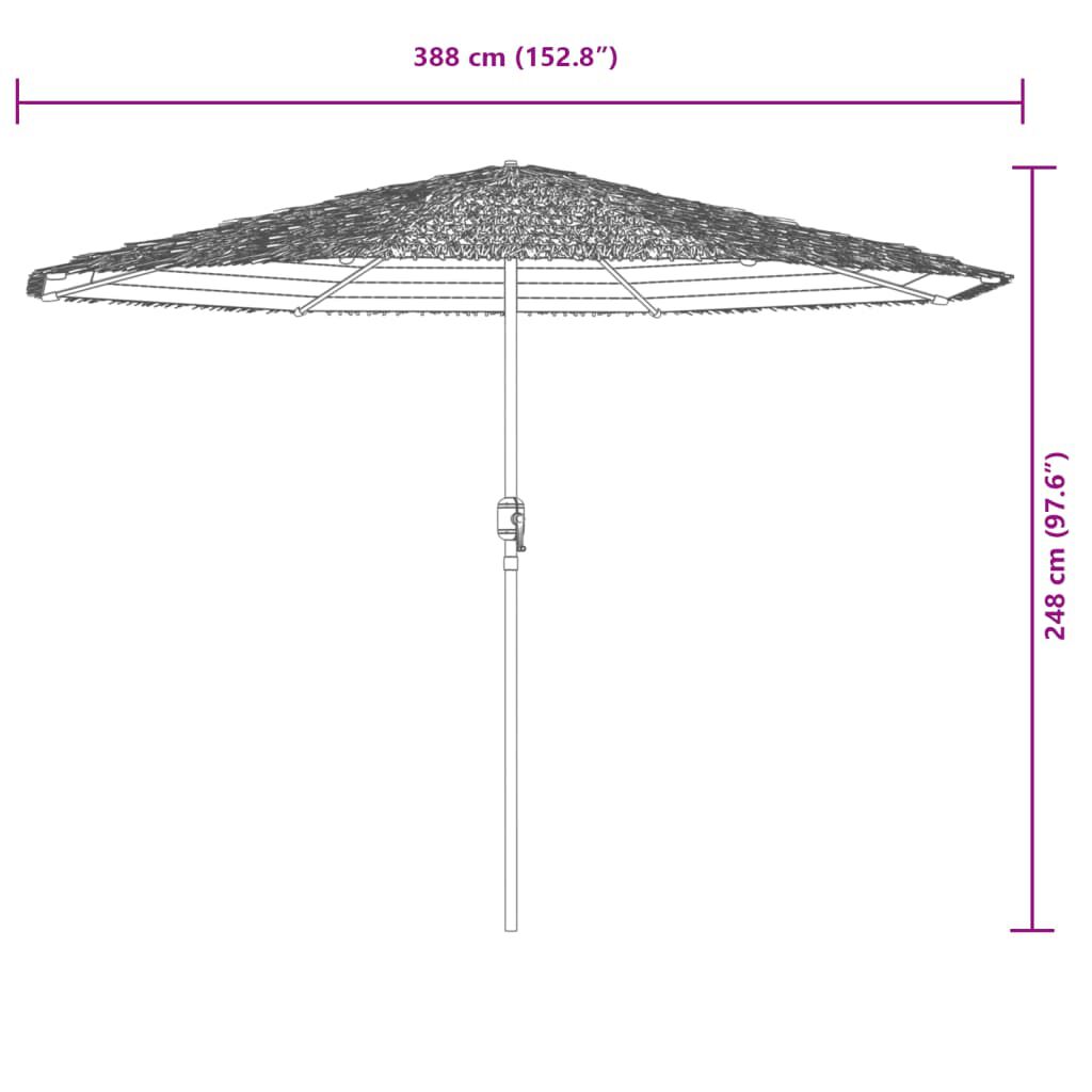vidaXL Ομπρέλα Κήπου με Ατσάλινο Ιστό Λευκή 388x388x248 εκ.