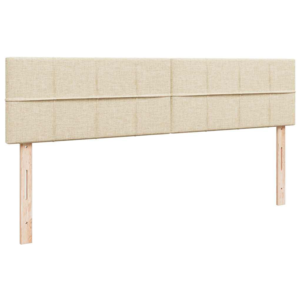 vidaXL Οθωμανικό κρεβάτι με στρώματα Κρέμα 180x200cm ύφασμα