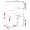 vidaXL Ντουλάπι Ψηλό Μαύρο 67x40x108,5 εκ. από Μασίφ Ξύλο Πεύκου