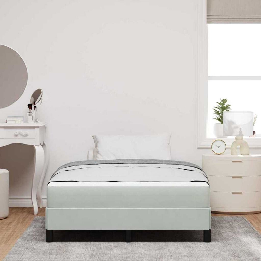 vidaXL Κρεβάτι box spring με στρώμα Ανοιχτό γκρι 120 x 190 cm Βελούδο
