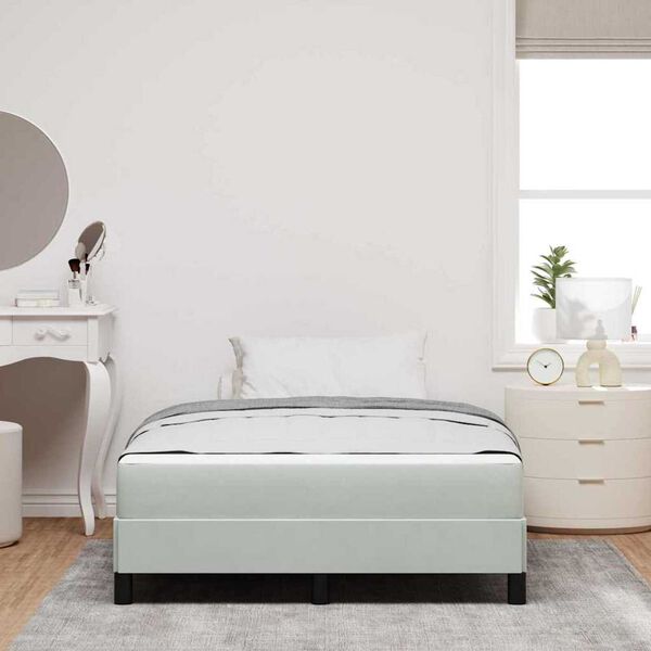 vidaXL Κρεβάτι box spring με στρώμα Ανοιχτό γκρι 120 x 190 cm Βελούδο