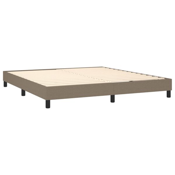 vidaXL &Kappa;&rho;&epsilon;&beta;ά&tau;&iota; Boxspring &mu;&epsilon; &Sigma;&tau;&rho;ώ&mu;&alpha; Taupe 180x200 &epsilon;&kappa;. &Upsilon;&phi;&alpha;&sigma;&mu;ά&tau;&iota;&nu;&omicron;