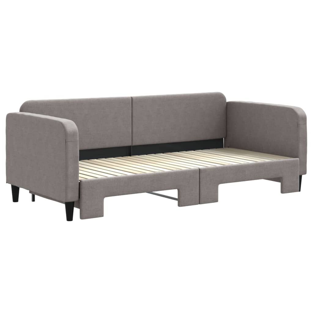 vidaXL Καναπές Κρεβάτι Συρόμενος Γκρι / Μπεζ 90 x 200 εκ. Υφασμάτινος