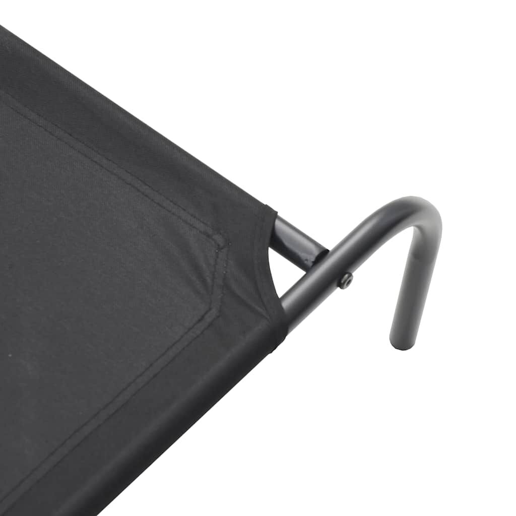 vidaXL Ανυψωμένο κρεβάτι σκύλου μαύρο 90x50x20 cm ύφασμα Οξφόρδης