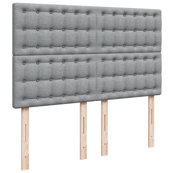 vidaXL Κρεβάτι Boxspring με Στρώμα Ανοιχτό Γκρι 140x200 εκ. Υφασμάτινο